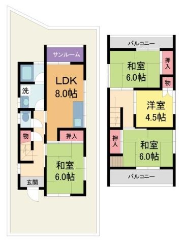 拡大写真:東畦野5丁目7-5戸建 1階-の間取り