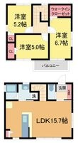 写真：甲風園貸家1階の間取図