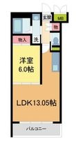 写真:プレジオ西宮今津 4階406の間取図