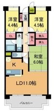 写真:NTPRレジデンス甲子園四番町 4階406の間取図