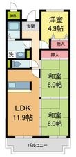 写真:インペリアル樋ノ口 5階502の間取図