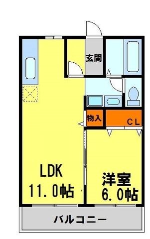 拡大写真:ルミエール鴬の森 2階202の間取り