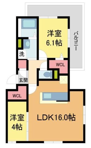 拡大写真:D-residence上甲子園 3階301の間取り