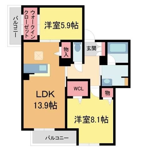 拡大写真:シャーメゾングランデール御影 3階303の間取り