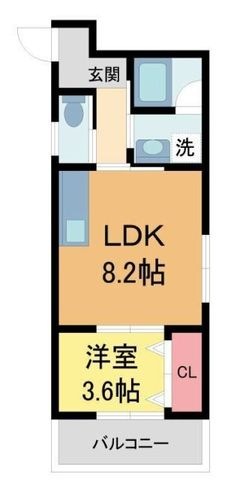 拡大写真:カサ苦楽園 2階202の間取り
