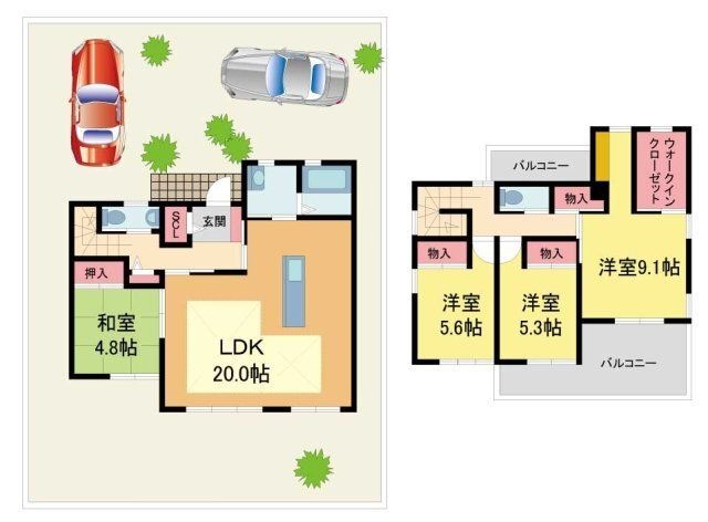 拡大写真:涼風町中古戸建 1階-の間取り