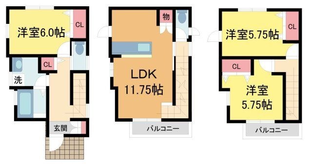 拡大写真:今津山中町戸建A 1階-の間取り