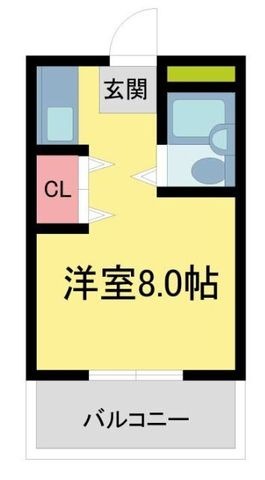 拡大写真:サンハイツ石橋 3階303の間取り