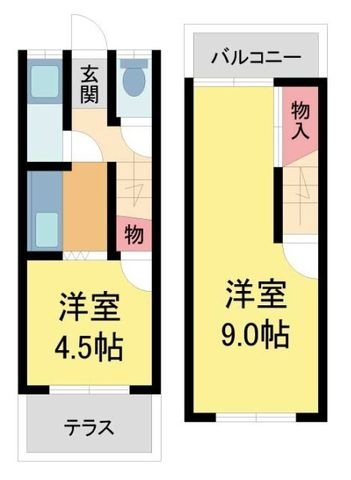 拡大写真:小戸1丁目17-5テラスハウス 2階4の間取り