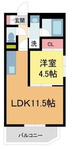 拡大写真：グランツ石橋 3階305の間取り