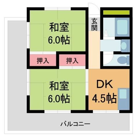 拡大写真:水月コーポ 2階203の間取り