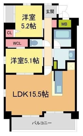 拡大写真:スプランディッド池田呉服町 6階606の間取り