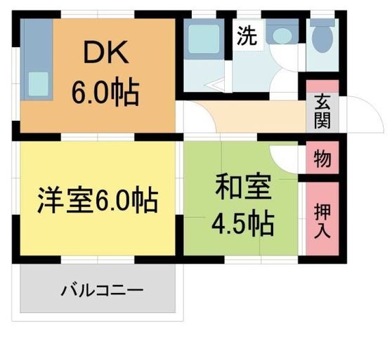 拡大写真：ヴィラK渋谷Ⅱ 2階201の間取り