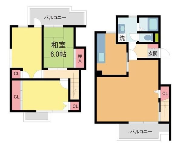 拡大写真:天道町ハイツ 2階202の間取り