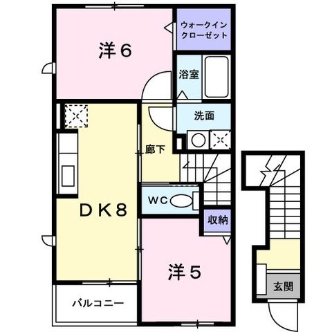 拡大写真:カルメテオ 2階201の間取り