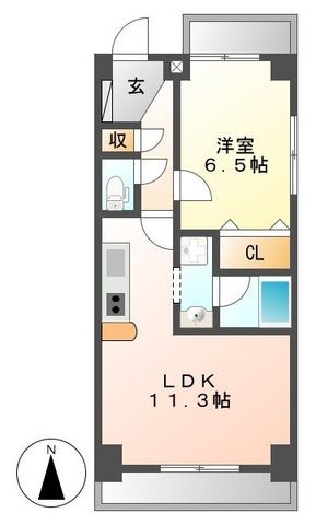 拡大写真:ST PLAZA EAST 4階403の間取り