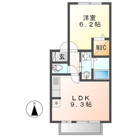 拡大写真:レクスト下方 2階201の間取り