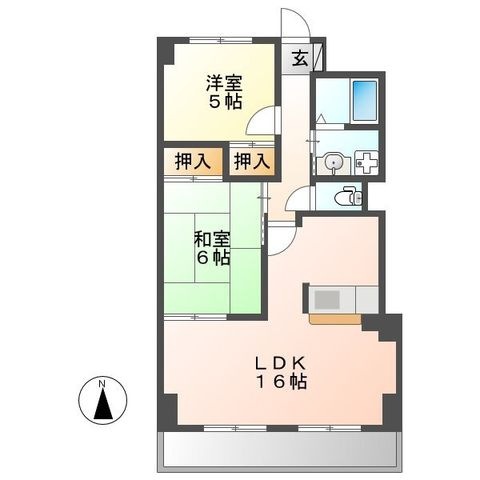 拡大写真:グランドール瑞天 4階402の間取り