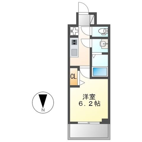 拡大写真:メイクスWアート今池Ⅲ 15階1503の間取り