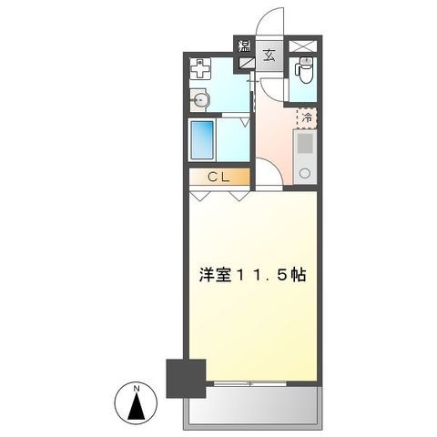 拡大写真：TQレジデンス名古屋錦(旧CASSIA錦本町通) 10階1006の間取り