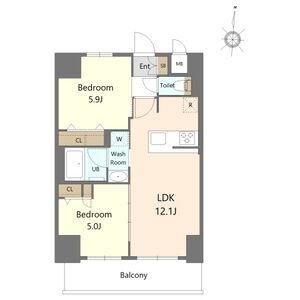 拡大写真:S-RESIDENCE高岳ardent(アーデント) 4階403の間取り
