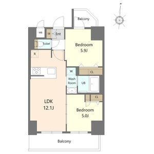 拡大写真:S-RESIDENCE高岳ardent(アーデント) 7階701の間取り
