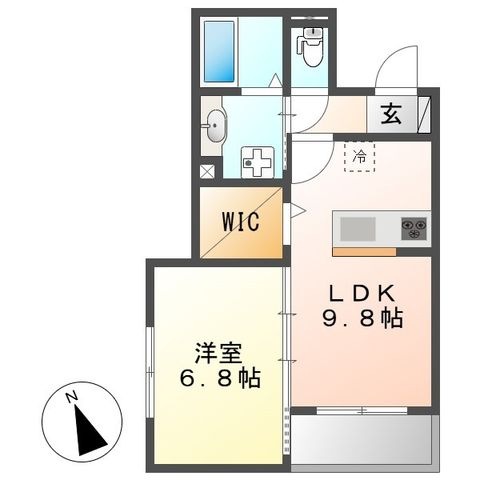 拡大写真:エポラール東別院 3階301の間取り