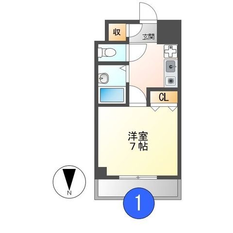 拡大写真: CALM TAIKOH BLD. 5階501の間取り