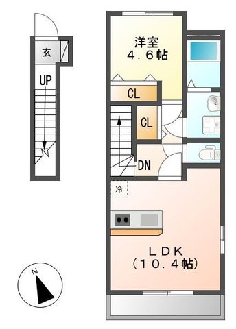 拡大写真:カーサ清正 2階201の間取り