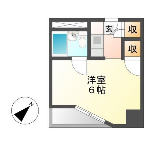 拡大写真:ベルモア堀詰 5階501の間取り
