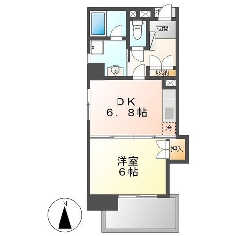 拡大写真:グレース八田 5階502の間取り
