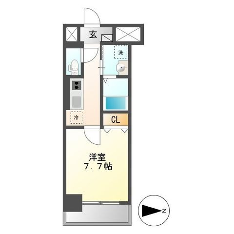 拡大写真:カーサニア尾頭橋 7階705の間取り