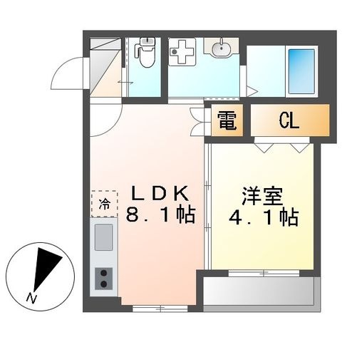拡大写真:F asecia-hk 1階103の間取り