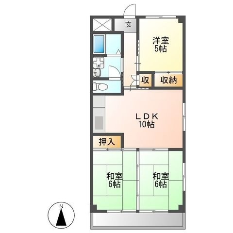 拡大写真:プレズ名古屋入場 5階501の間取り