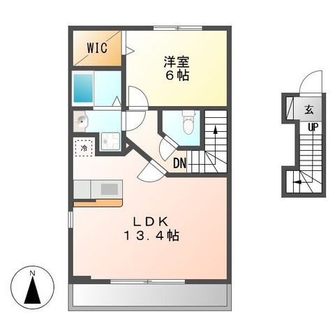 拡大写真:calm牛立 2階201の間取り