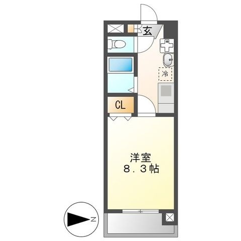 拡大写真:エレガンEYT(エイト) 3階303の間取り