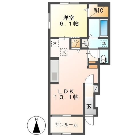 拡大写真:N&K 1階101の間取り
