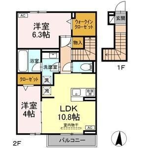 拡大写真:epis 広田 2階202の間取り