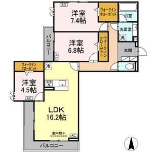 拡大写真:リアンフォール 3階303の間取り