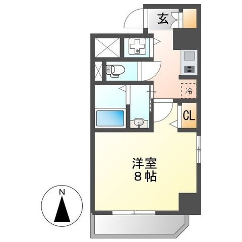 拡大写真:プレシャス名駅 8階801の間取り