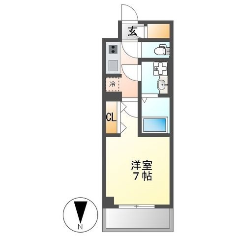 拡大写真：Ｓ-ＲＥＳＩＤＥＮＣＥ名駅ＮｏｒｔｈⅡ 5階505の間取り