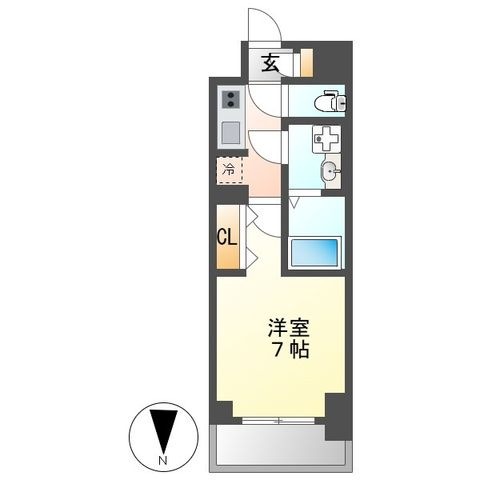 拡大写真:S-RESIDENCE名駅NorthⅡ 6階504の間取り