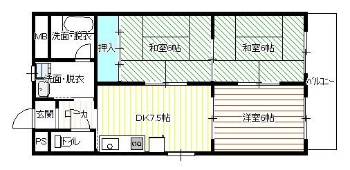 拡大写真:ロイヤル服部 1階101の間取り