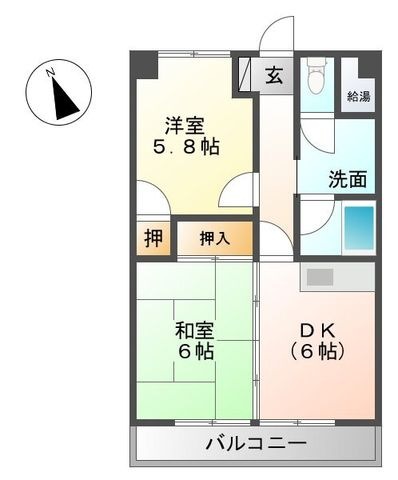 拡大写真:かね村ハイツ 4階402の間取り