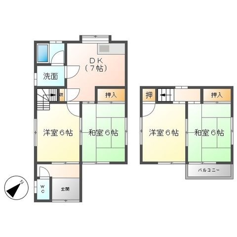 拡大写真:関市貸上町 1階Bの間取り