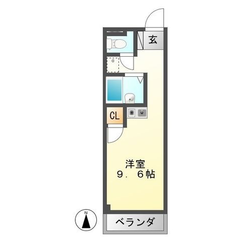 拡大写真：エレガンスみやもと 4階403の間取り