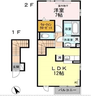 拡大写真:クルール 2階201の間取り