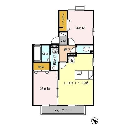 拡大写真:i-セジュール桜 2階201の間取り