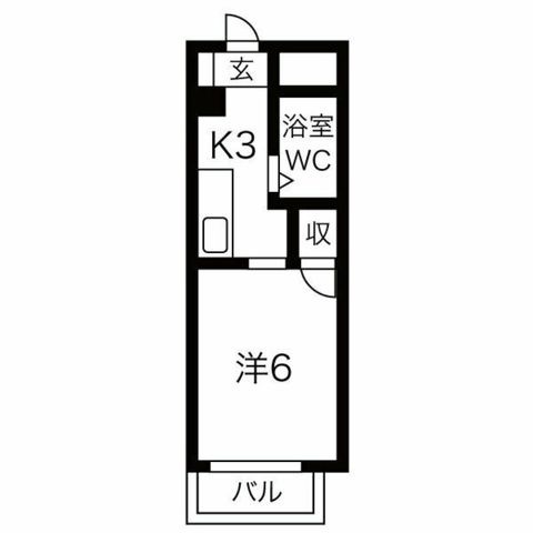 拡大写真：ボヌール絆 2階205の間取り
