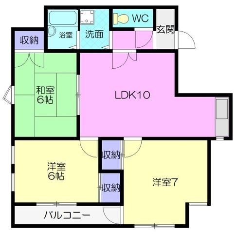 拡大写真:イーストガーデン杉の木館 5階501の間取り